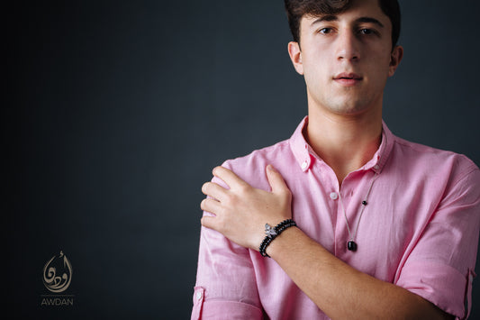 Eagle Charm Onyx Bracelet