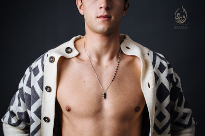 Half Hematite Half Silver Necklace