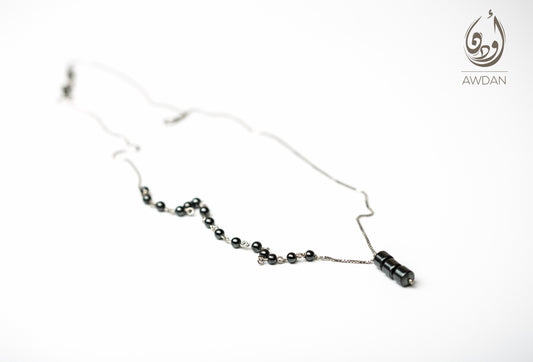 Half Hematite Half Silver Necklace