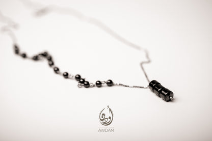 Half Hematite Half Silver Necklace