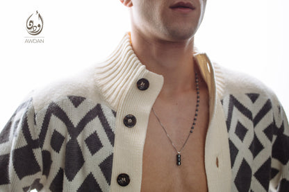 Half Hematite Half Silver Necklace