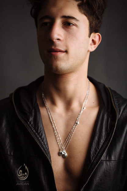 Random Pure Silver Droplet Necklace