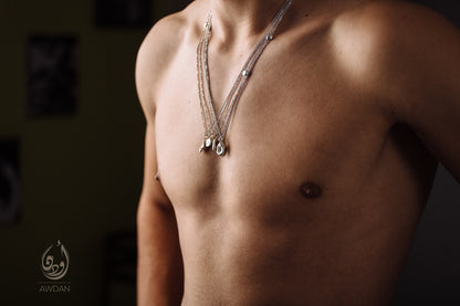 Random Pure Silver Droplet Necklace