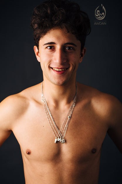 Random Pure Silver Droplet Necklace