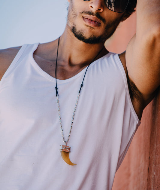 Lion’s Claw on Silver/Thread Necklace