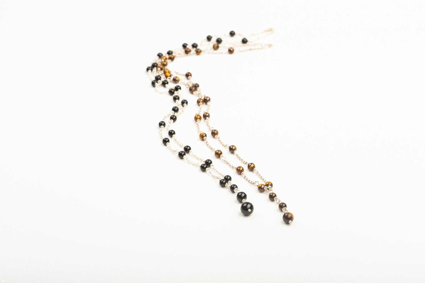 Tiger’s Eye/Onyx Rosary Necklace