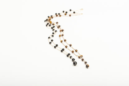 Tiger’s Eye/Onyx Rosary Necklace