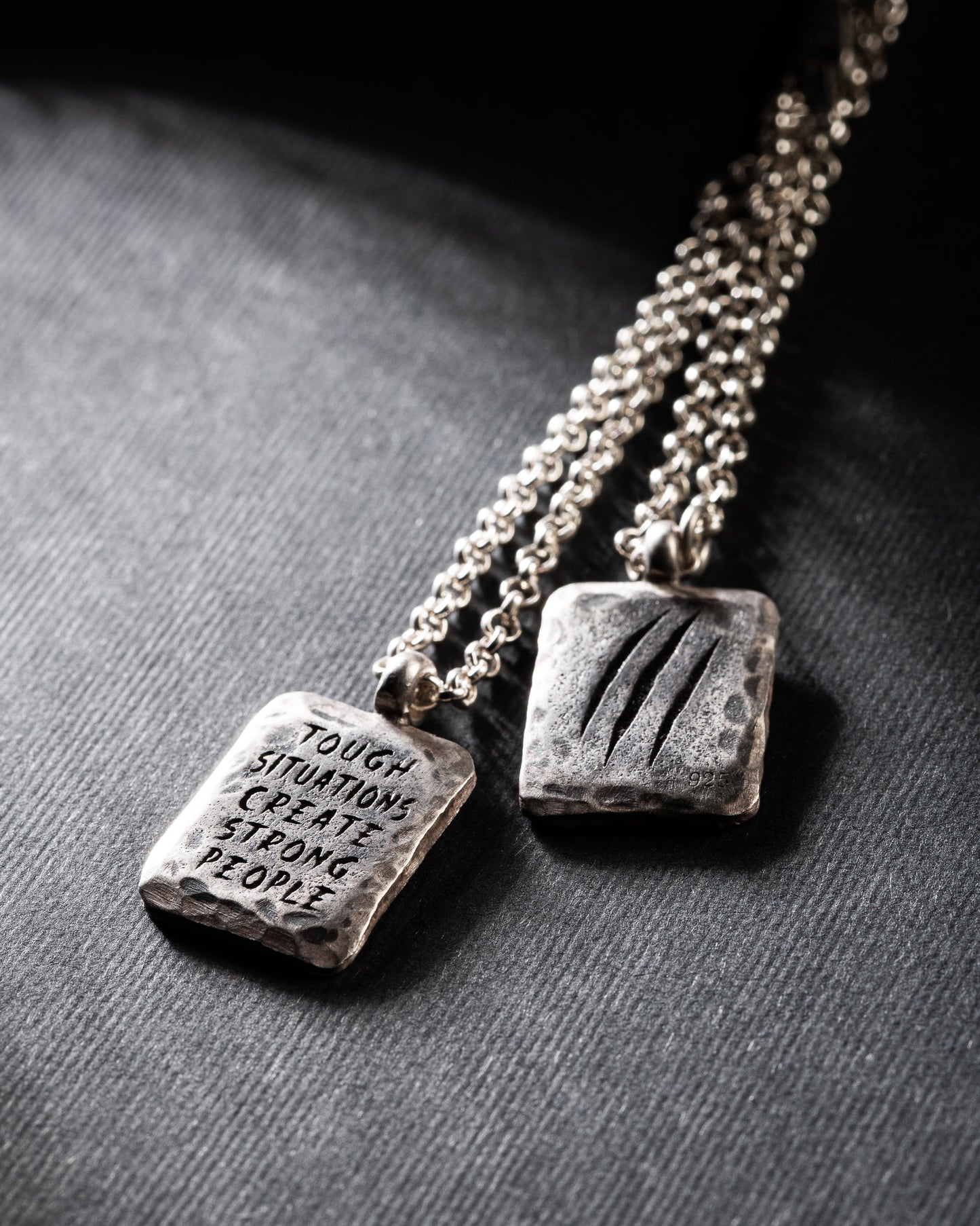 Vintage Tablet Scratch Necklace