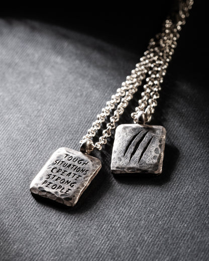Vintage Tablet Scratch Necklace