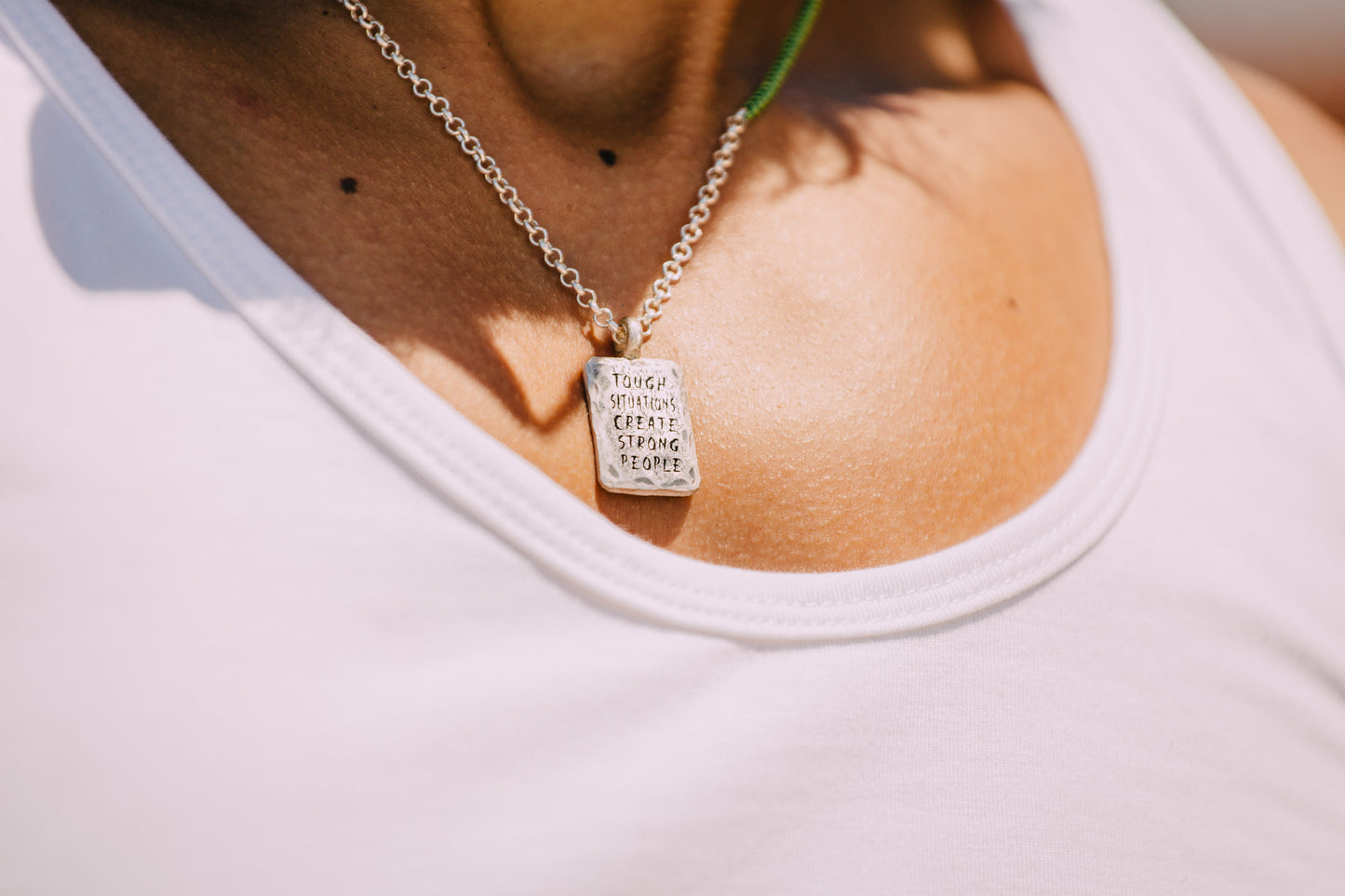 Vintage Tablet Scratch Necklace