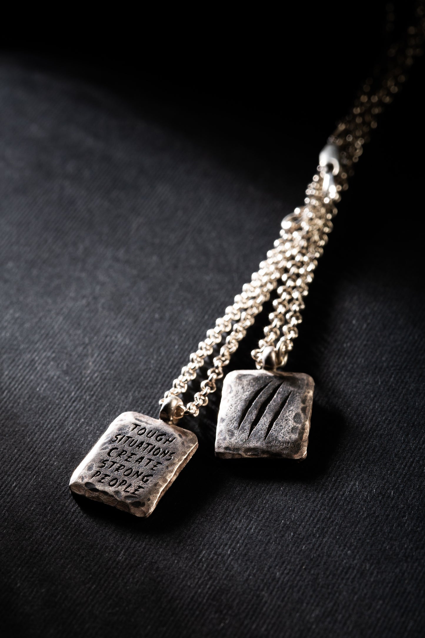Vintage Tablet Scratch Necklace