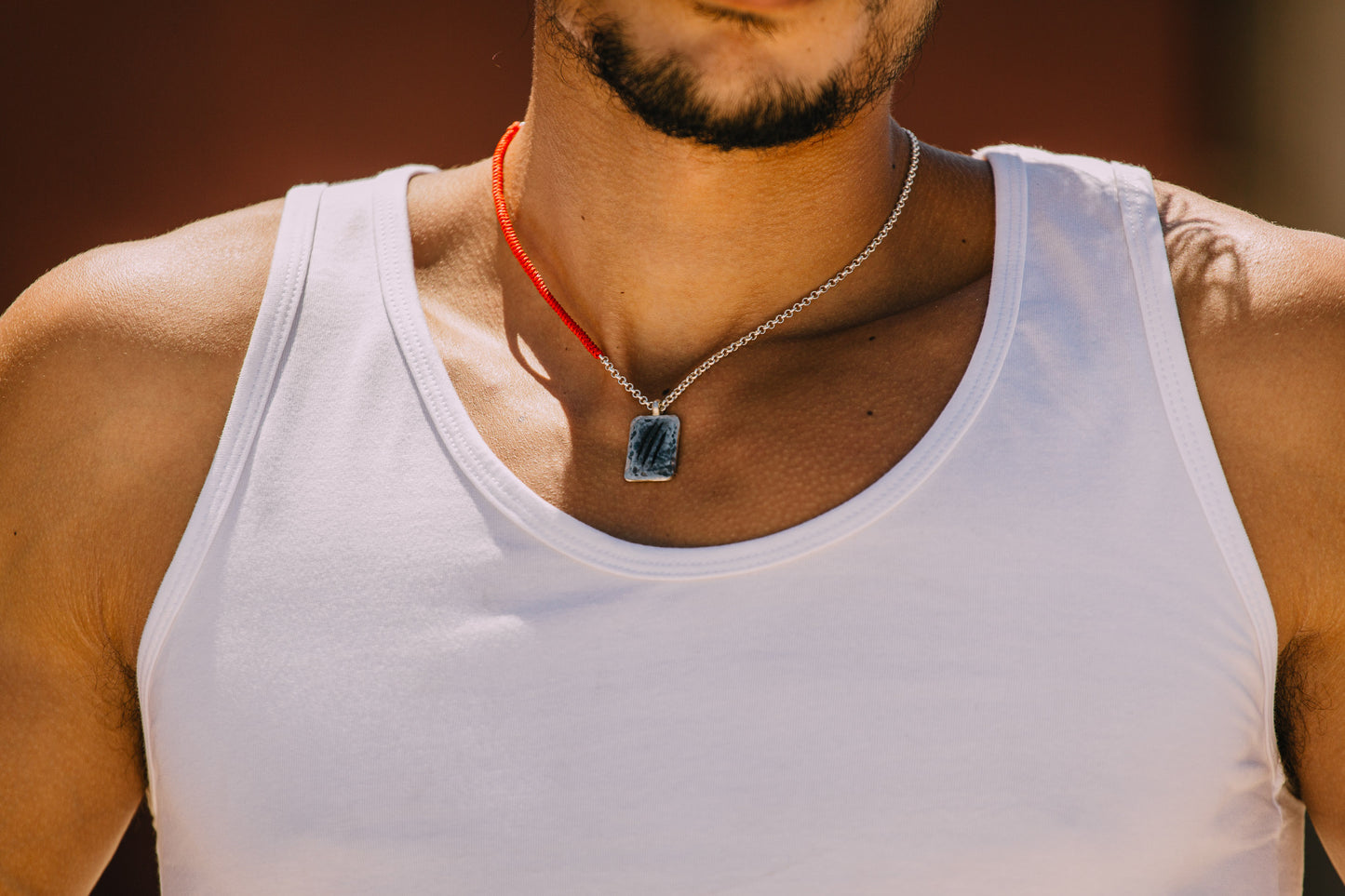 Vintage Tablet Scratch Necklace