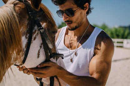 Army Tags Snake/Lizard Leather Necklace