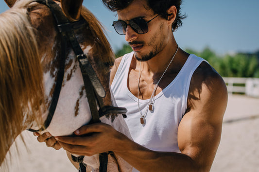 Army Tags Snake/Lizard Leather Necklace