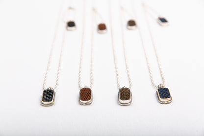 Army Tags Snake/Lizard Leather Necklace