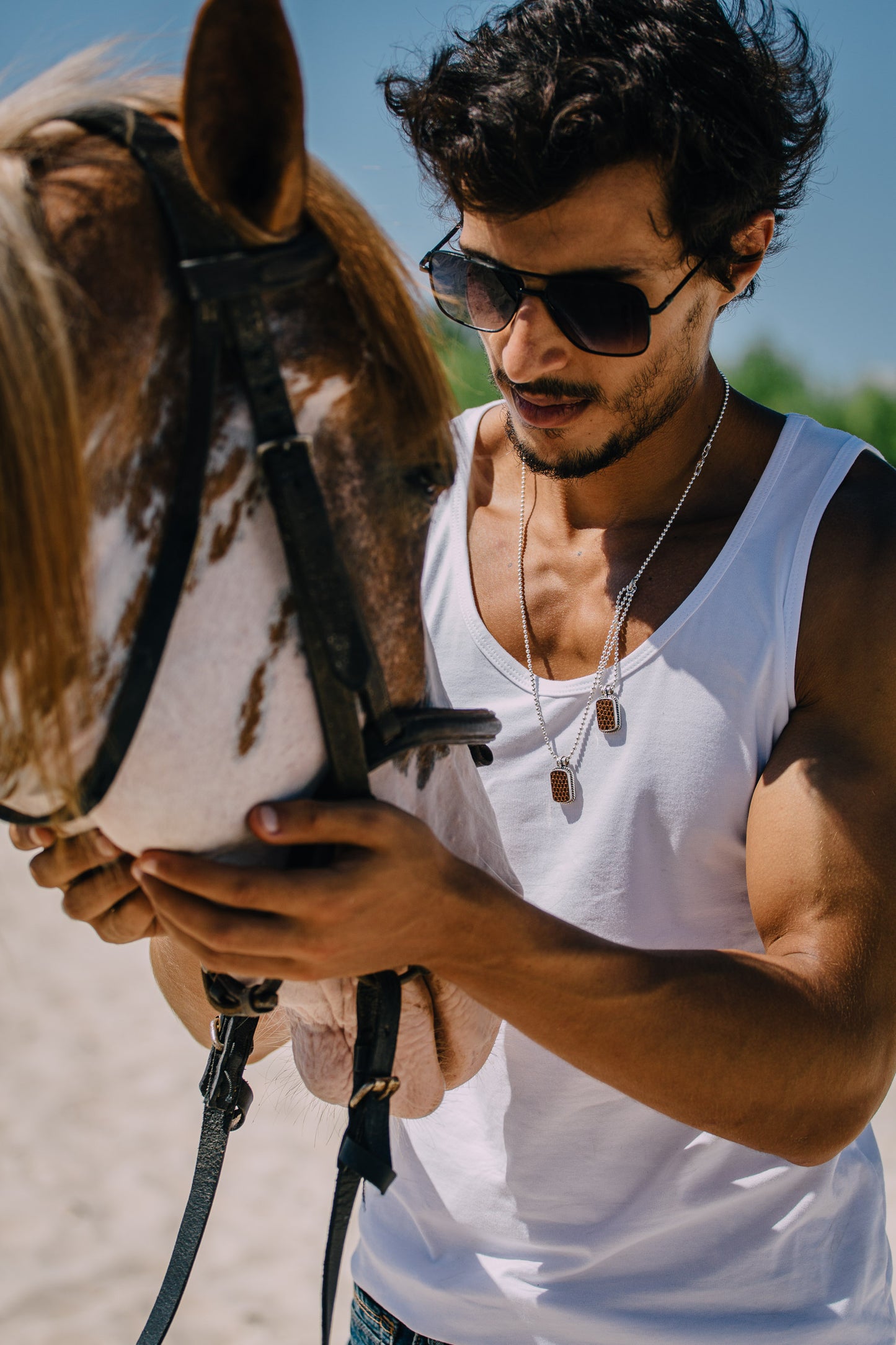 Army Tags Snake/Lizard Leather Necklace