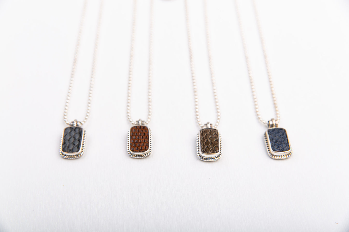 Army Tags Snake/Lizard Leather Necklace