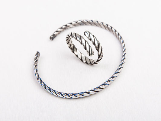 Spiral Cuff Bracelet and Ring