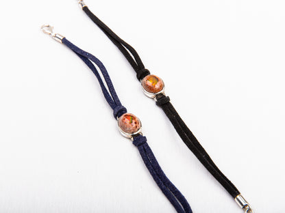 Opal on Chamois Bracelet