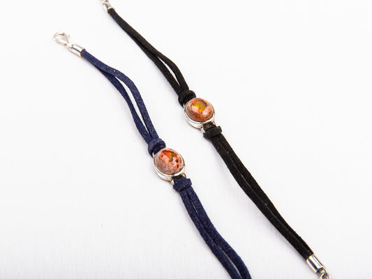 Opal on Chamois Bracelet
