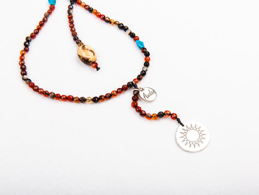 Tribal Sun Coin Rosary Necklace