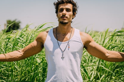 Abstract Shark Tooth Rosary Necklace