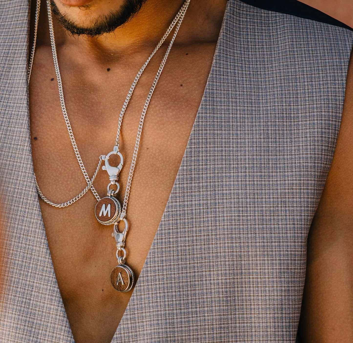Customized Letter on Leather Necklace