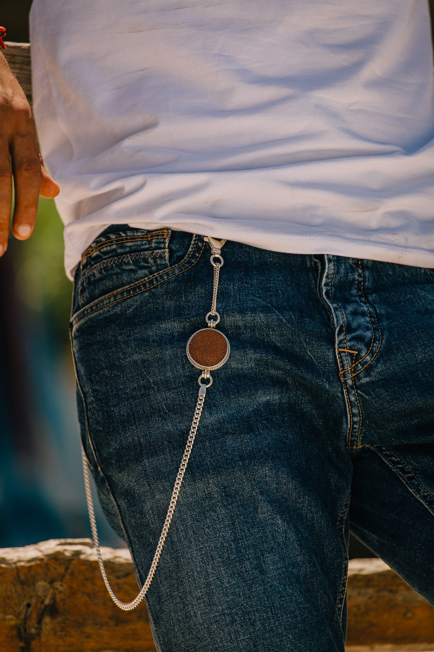 Waist Chain with Big Leather Pendant