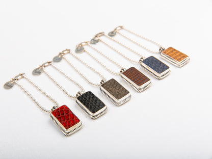 Snake/Lizard Leather Army Tag. Trousers/Bag Jewellery