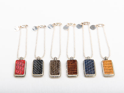 Snake/Lizard Leather Army Tag. Trousers/Bag Jewellery