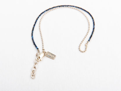Minimalistic Lapis and Silver Double Bracelet