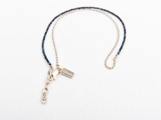 Minimalistic Lapis and Silver Double Bracelet