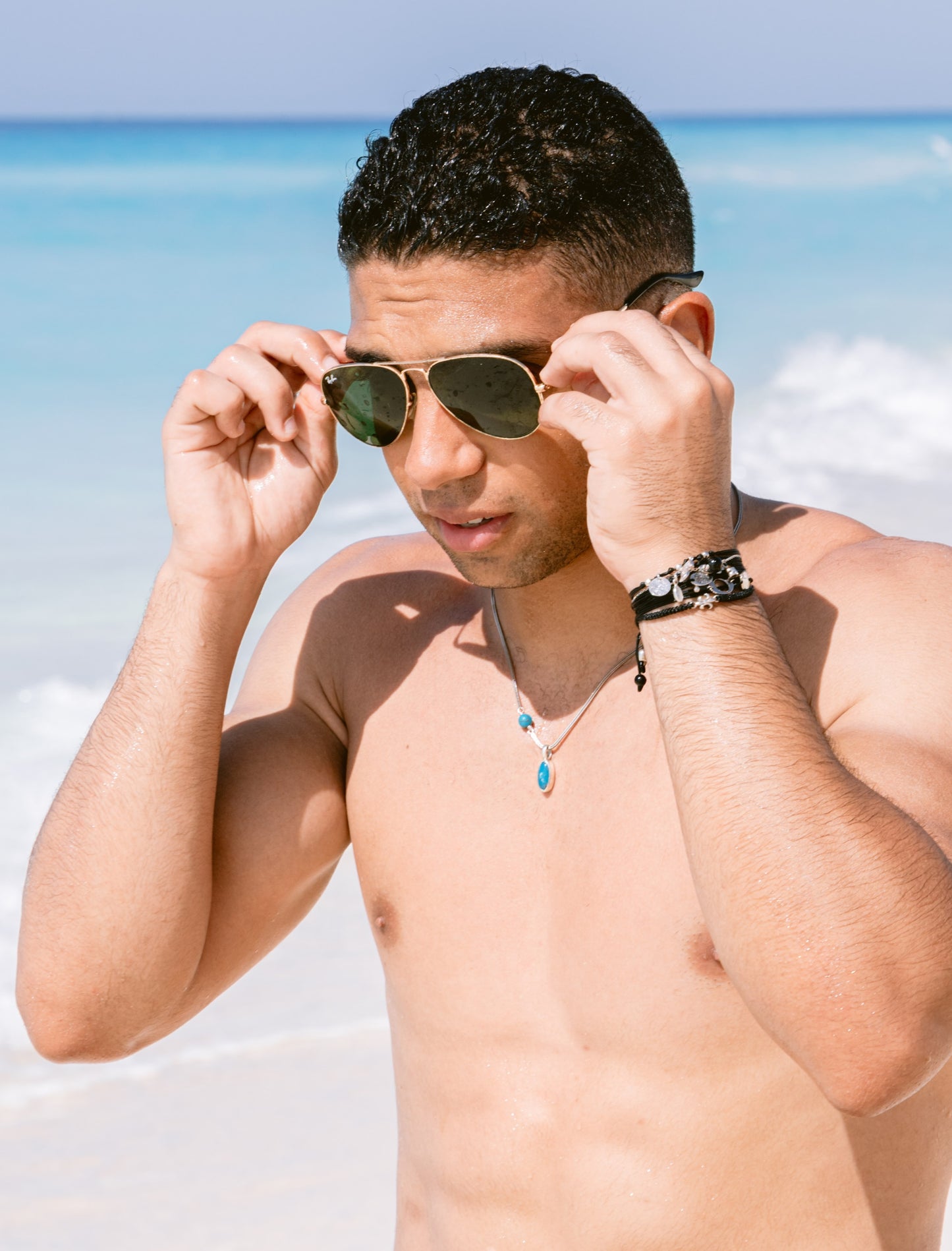 Double Stone Braided Necklace