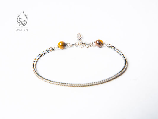 Roman Braid with Double Beads Bracelet