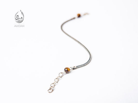 Roman Braid with Double Beads Bracelet