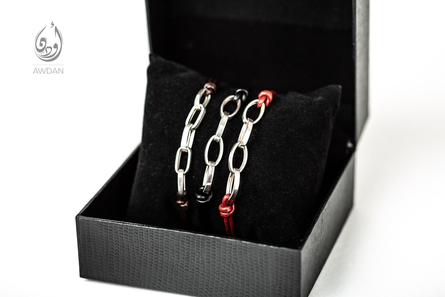 Silver Links and Leather Bracelet