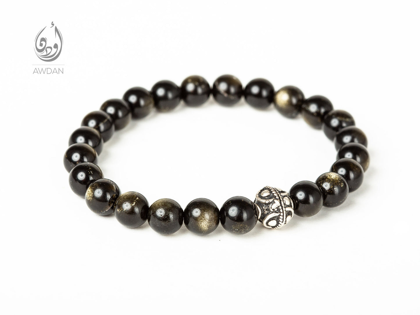 Beaded Obsidian Bracelet