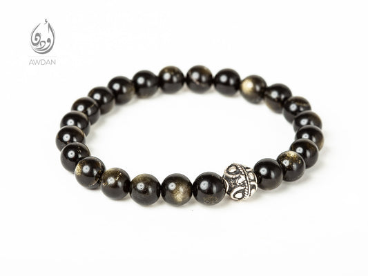 Beaded Obsidian Bracelet