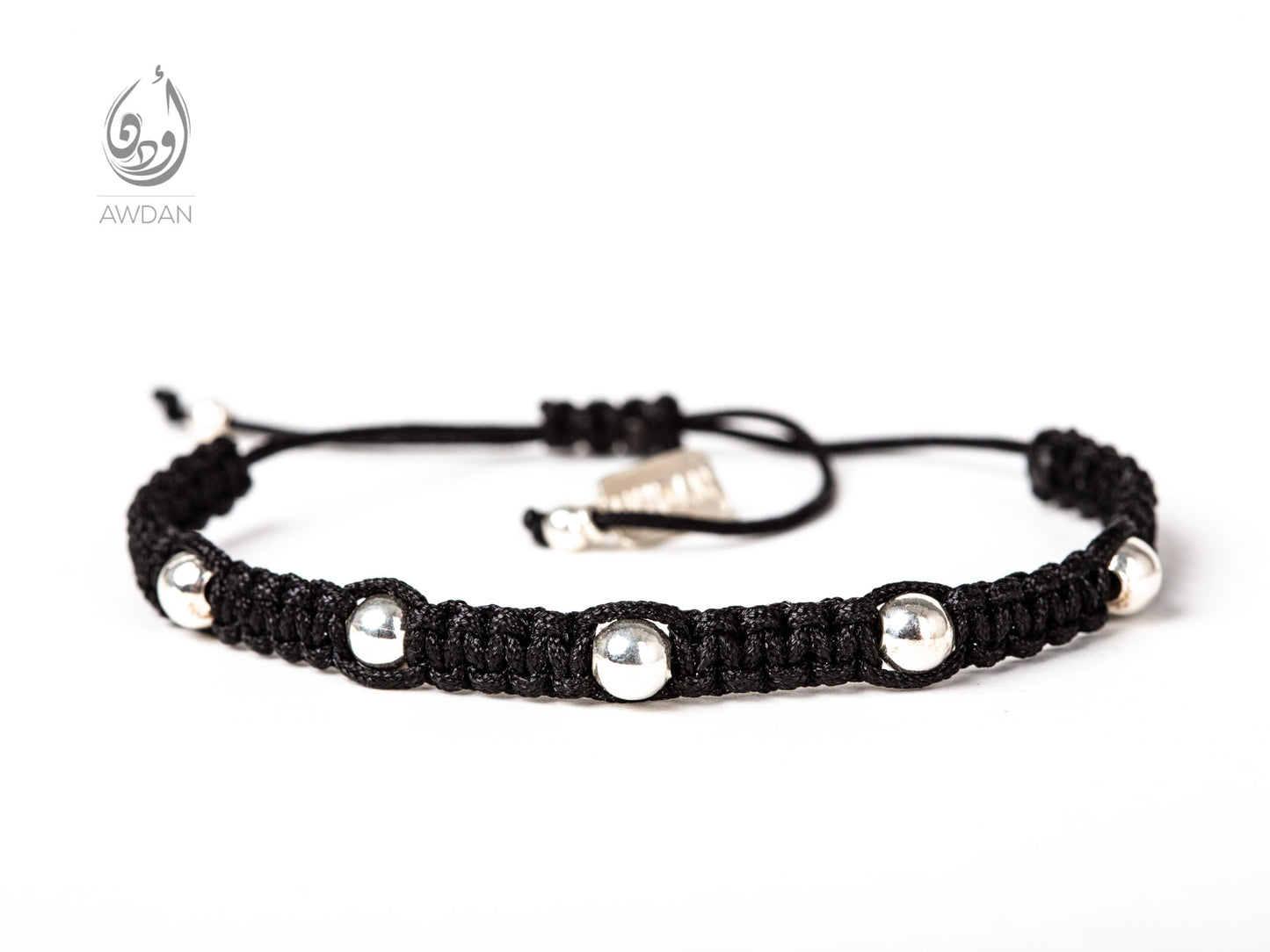 Silver Beads Woven Bracelet
