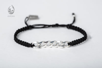 Silver Chain with Woven Bracelet