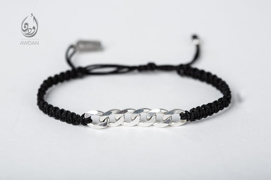 Silver Chain with Woven Bracelet