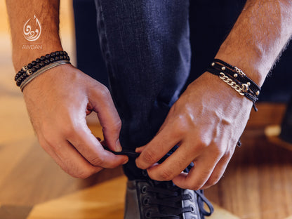Silver Chain with Woven Bracelet