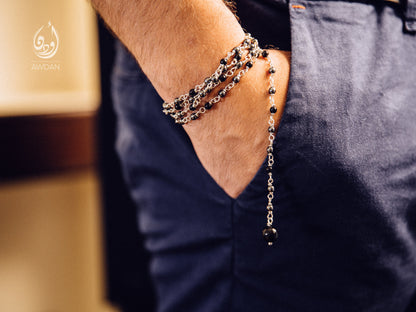Wired Hematite and Onyx Necklace