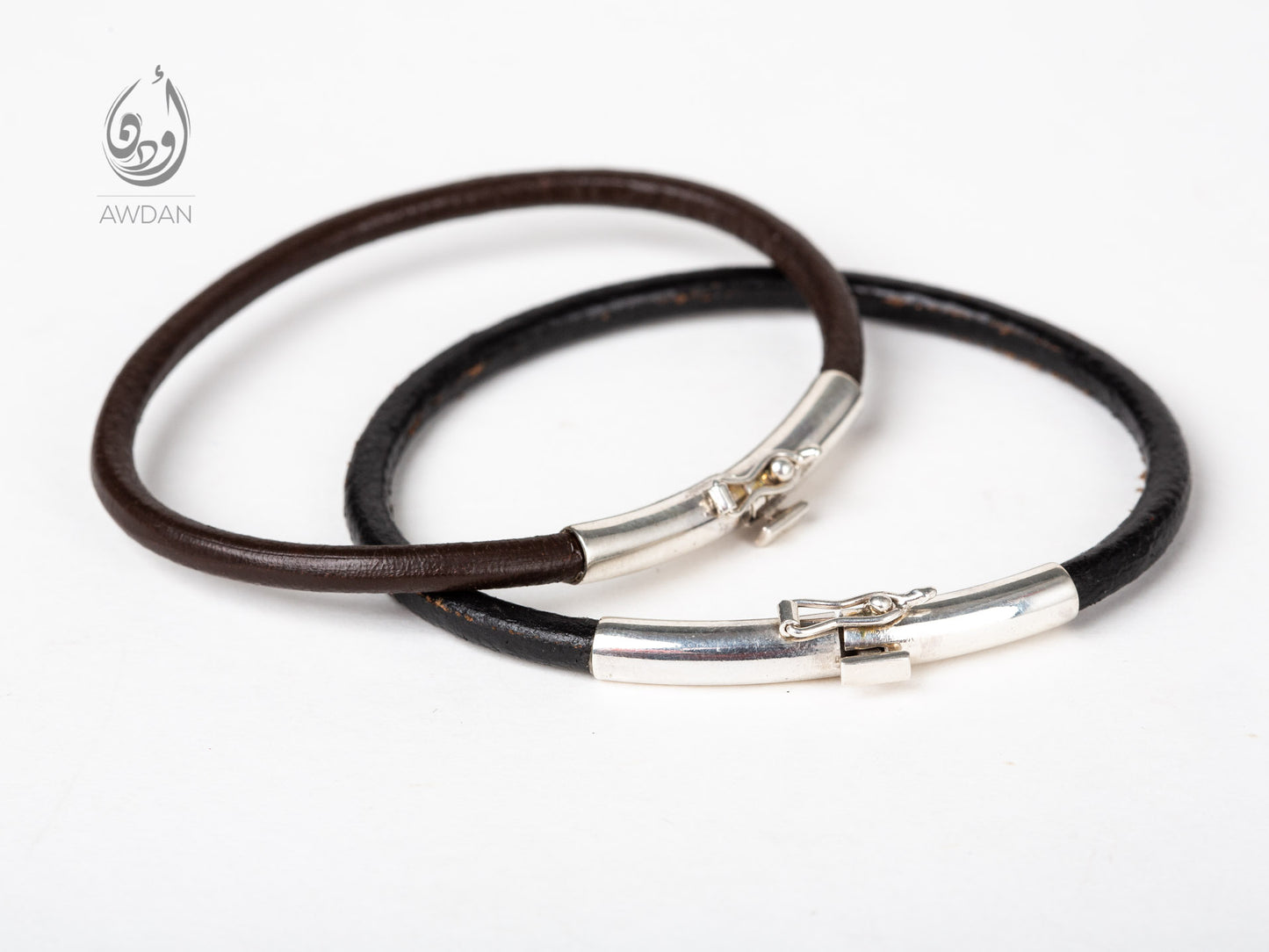 Simple Leather Bracelet with Tube Lock