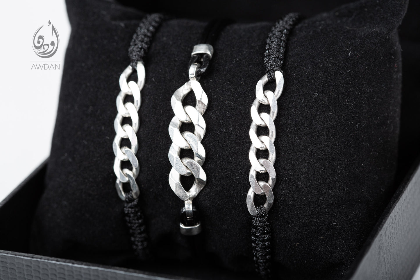 Silver Chain with Woven Bracelet