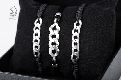 Silver Chain with Woven Bracelet