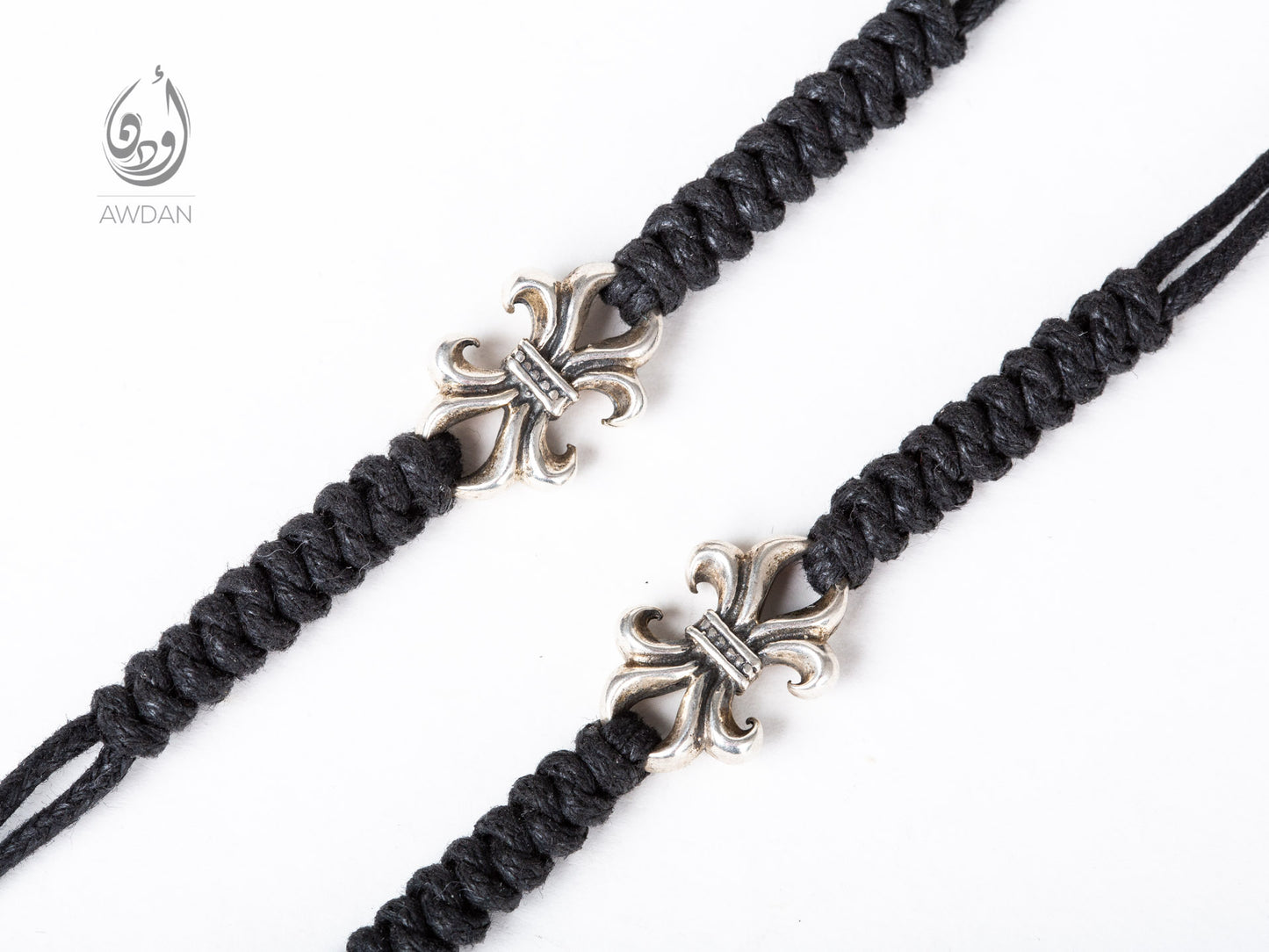 Fleur De Lis Charm on Braided Bracelet