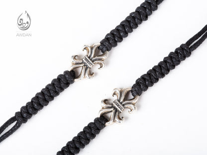 Fleur De Lis Charm on Braided Bracelet