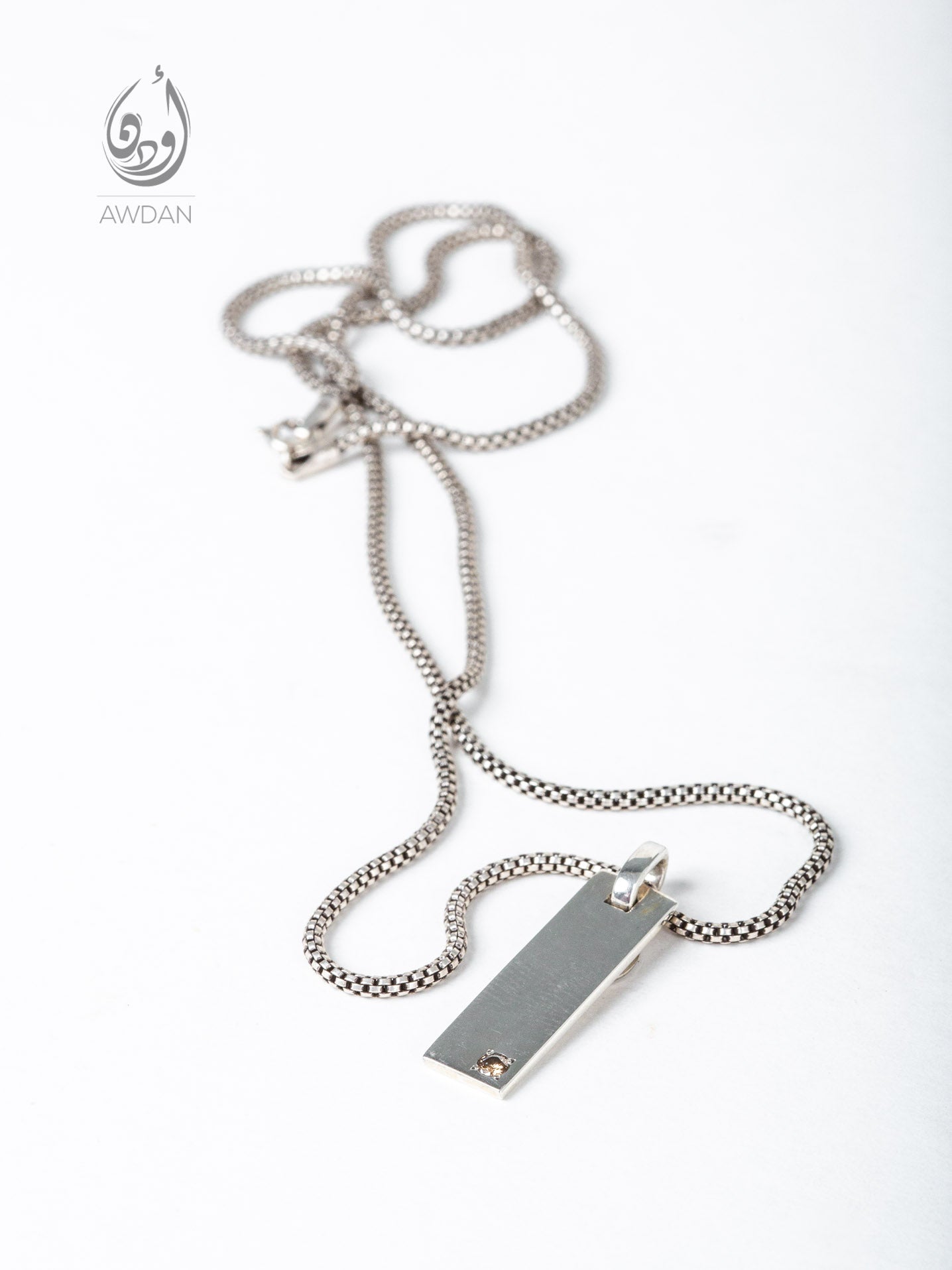 Silver Plate with Hazel Diamond Necklace