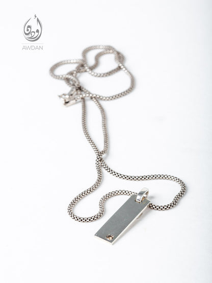 Silver Plate with Hazel Diamond Necklace